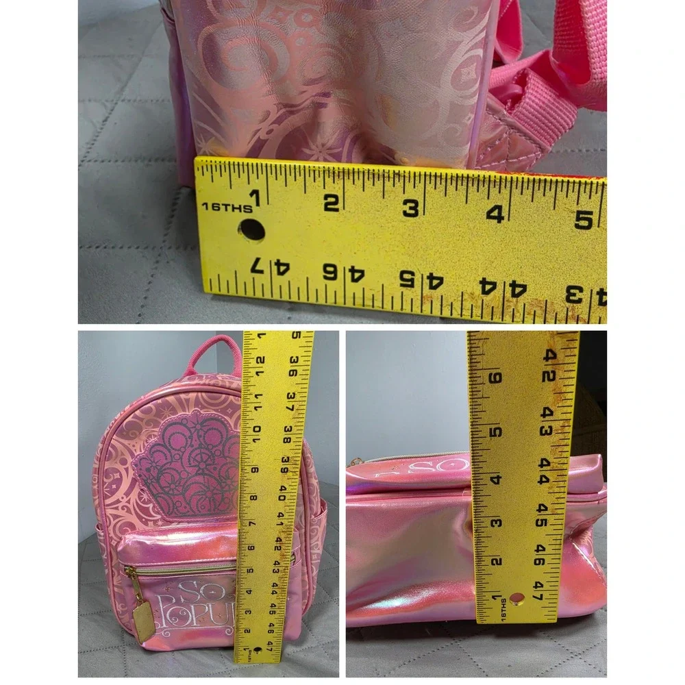 Wicked Glinda So Popular Mini Backpack Iridescent Pink Faux Leather Universal